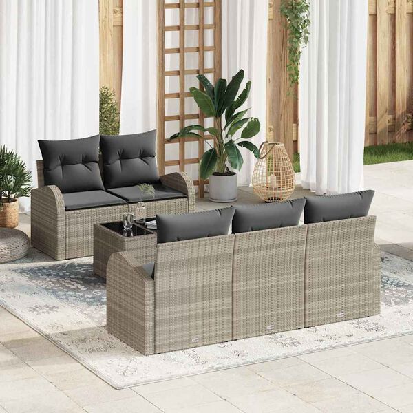 vidaXL Conjunto de Sofá de Jardim Cinzento-claro 55 x 55 x 37 cm