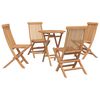 vidaXL Conjunto de Jardim 5 unid. Castanho Madeira de Teca Maci&ccedil;a