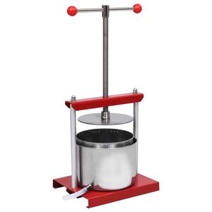 vidaXL Prensa para frutas e vinhos a&ccedil;o inoxid&aacute;vel 6 L