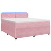 vidaXL Cama box spring com colch&atilde;o Rosa 140 x 190 cm Veludo