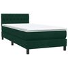 vidaXL Cama com molas/colch&atilde;o verde-escuro 80x210 cm veludo