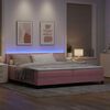 vidaXL Cama Box Spring LED com colch&atilde;o Rosa 200 x 200 cm Veludo