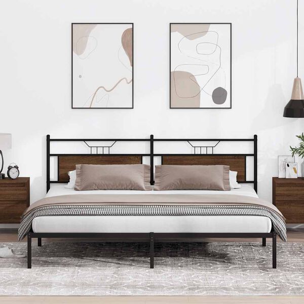vidaXL Estrutura cama sem colch&atilde;o 193x201 cm carvalho castanho
