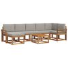 vidaXL Conjunto de Sof&aacute;s para Exterior 8 pcs Cinza Natural e Claro