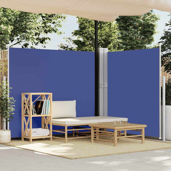 vidaXL Toldo lateral retr&aacute;til para p&aacute;tio 170x1200 cm azul
