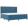 vidaXL Cama Box com fitas LED com cabeceira Azul 200 x 200 cm Veludo