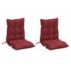vidaXL Almofad&otilde;es cadeira encosto baixo 2 pcs oxford vermelho-tinto