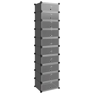 vidaXL Sapateira 44x32x174 cm PP preto