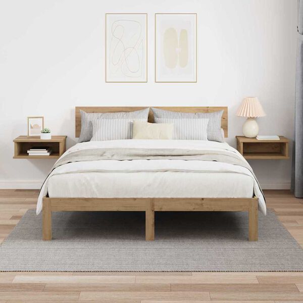 vidaXL Mesa-de-cabeceira 2 pcs Carvalho Artesanal 40 x 31 x 15 cm