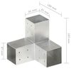 vidaXL Bases para poste em forma de Y 4 pcs 81x81 mm metal galvanizado