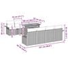 vidaXL Conjunto de Sof&aacute; de Jardim com almofada 7 pcs Cinzeto vime PE