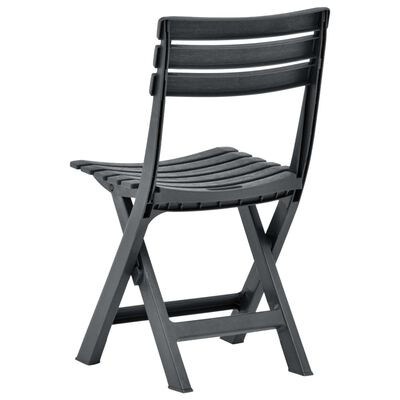 vidaXL Cadeiras de jardim dobráveis 2 pcs plástico antracite