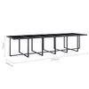 vidaXL 17 pcs conjunto jantar exterior com almofad&otilde;es vime PE preto
