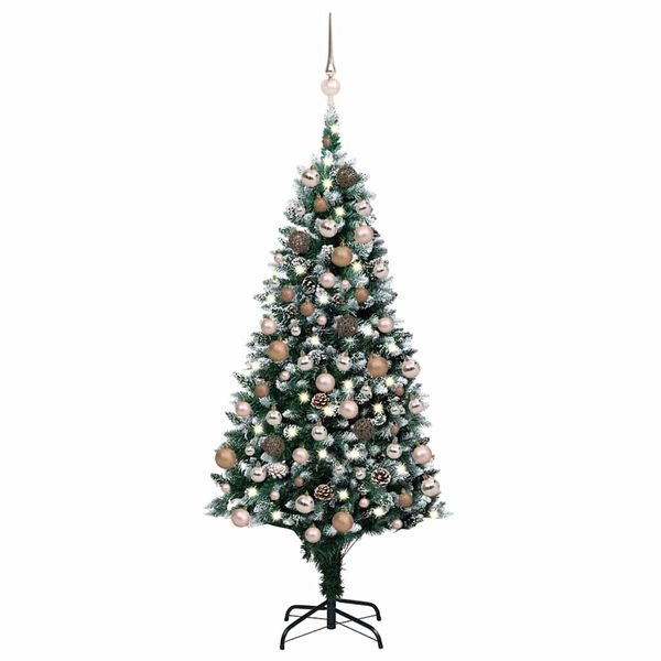 vidaXL &Aacute;rvore Natal artificial com LEDs e bolas e pinhas 150 cm