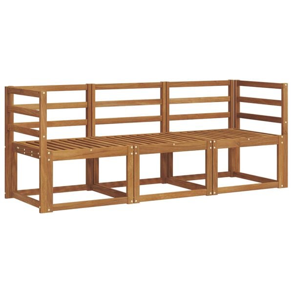 vidaXL Conjunto de Sof&aacute;s para Exterior 3 pcs Cinza Natural e Claro