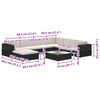 vidaXL 8 pcs conjunto lounge de jardim c/ almofad&otilde;es vime PE preto