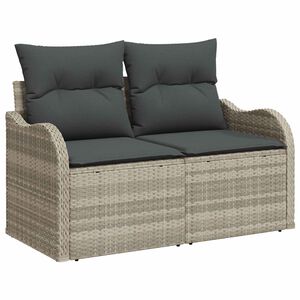 vidaXL Sof&aacute; de jardim Cinzento-claro 121 x 62 x 69cm vime PE
