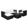 vidaXL 4 pcs conjunto lounge para jardim vime PE preto e branco