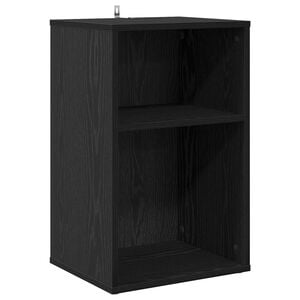 vidaXL Arm&aacute;rio para discos de vinil Carvalho Preto 38 x 33 x 61 cm
