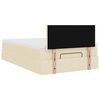 vidaXL Estrutura de cama otomana com colch&atilde;o 120x190 cm tecido creme