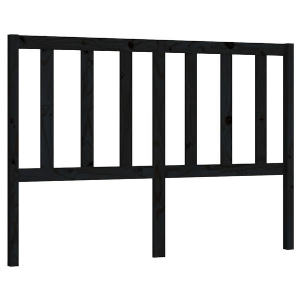vidaXL Cabeceira de cama 141x4x100 cm pinho maciço preto