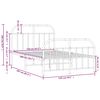 vidaXL Estrutura de cama com cabeceira e p&eacute;s 120x200 cm metal preto