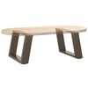vidaXL P&eacute;s para mesa de centro em formato de U, 2 pe&ccedil;as, a&ccedil;o natural, 50x(30-31) cm, a&ccedil;o