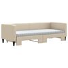 vidaXL Sofá-cama c/ gavetão e colchões 80x200 cm tecido cor creme