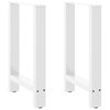 vidaXL P&eacute;s para mesa de jantar , 2 pe&ccedil;as, 50x (72-73) cm, branco, a&ccedil;o