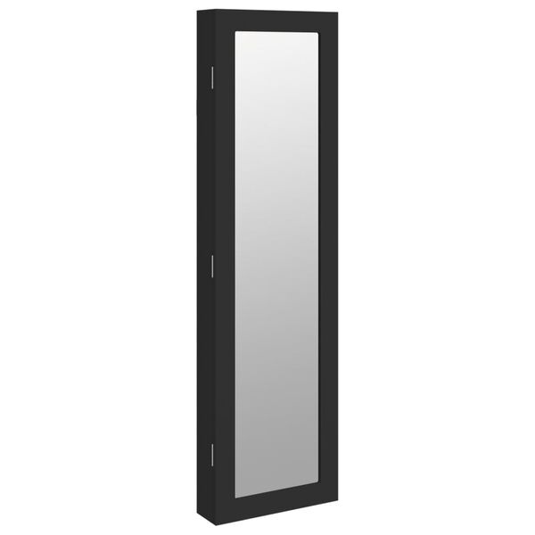 vidaXL M&oacute;vel para joias de parede espelhado 30x8,5x106 cm preto