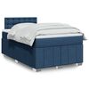 vidaXL Cama boxspring com colch&atilde;o 120x190 cm tecido azul