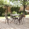 vidaXL Conjunto de Mesa de Jardim 5 pcs Bronze Alum&iacute;nio Fundido