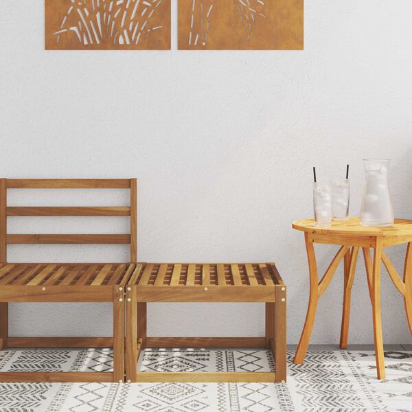 vidaXL Pufe para Exterior Madeira S&oacute;lida de Ac&aacute;cia Natural