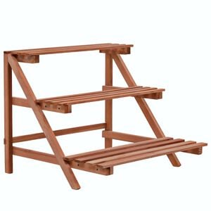 vidaXL Suporte para plantas de 3 n&iacute;veis madeira de cedro 48x45x40 cm