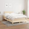 vidaXL Cama boxspring com colch&atilde;o 120x190 cm tecido cor creme