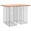 vidaXL Mesa de jardim com design de gabi&atilde;o 100x70x72 cm, madeira maci&ccedil;a Douglas