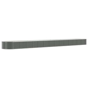 vidaXL Canteiro elevado jardim 620x80x36cm a&ccedil;o galvanizado cinzento