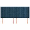vidaXL Cabeceira cama c/ abas veludo 183x16x118/128 cm azul-escuro