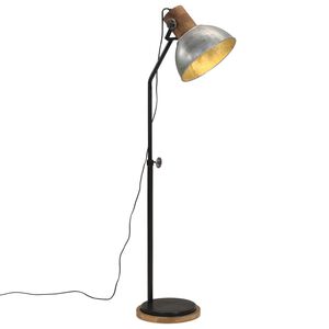 vidaXL Candeeiro de p&eacute; 25 W 30x30x100-150 cm E27 prateado vintage