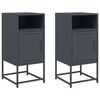 vidaXL Mesas de cabeceira 2 pcs 36x39x78 cm a&ccedil;o antracite