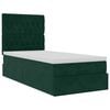 vidaXL Estrutura de cama otomana colch&otilde;es 90x200cm veludo verde escuro