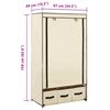 vidaXL Roupeiro 87x49x159 cm tecido cor creme