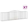 vidaXL Cestos gabi&atilde;o arqueados 7pcs 400x50x100/120cm ferro galvanizado