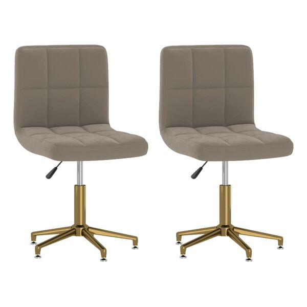 vidaXL Cadeiras de jantar girat&oacute;rias 2 pcs veludo cinzento-claro