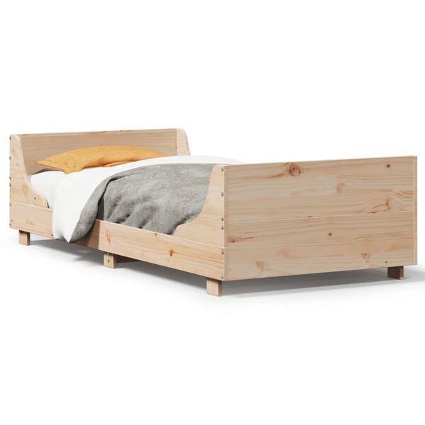 vidaXL Cama sem colch&atilde;o 75x190 cm madeira de pinho maci&ccedil;a