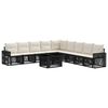 vidaXL Conjunto de Sof&aacute; de Jardim 10 unid. Preto e Branco Creme