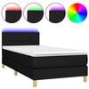 vidaXL Cama box spring c/ colch&atilde;o e LED 100x200 cm tecido preto