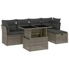 vidaXL 6 pcs conjunto sof&aacute;s de jardim com almofad&otilde;es vime cinzento