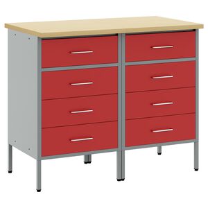 vidaXL Arm&aacute;rio de Trabalho 2 unid. Vermelho e Cinza 100 x 55 x 85 cm