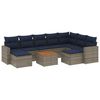 vidaXL Conjunto de sof&aacute; de jardim com 10 pe&ccedil;as e almofadas em rattan sint&eacute;tico cinza